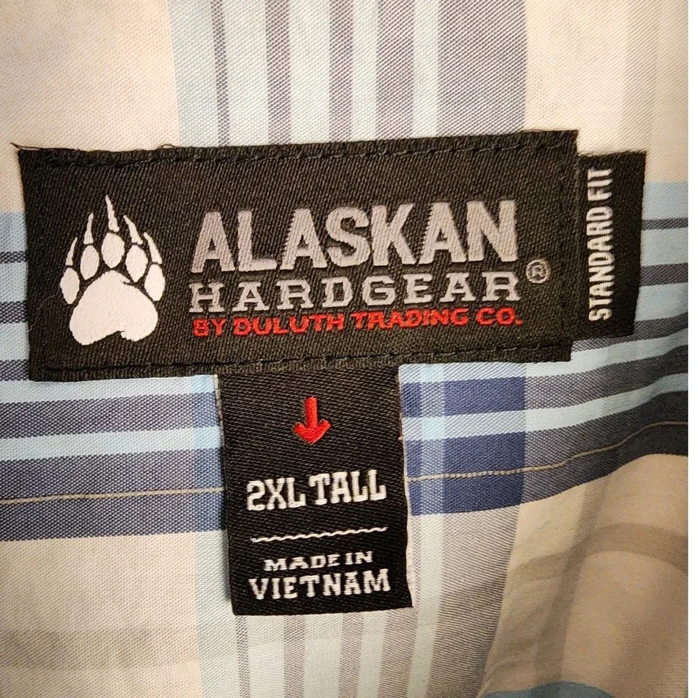 Alaskan Hardgear Mens 2XL Tall‎ Plaid Button Down Short Sleeve Shirt